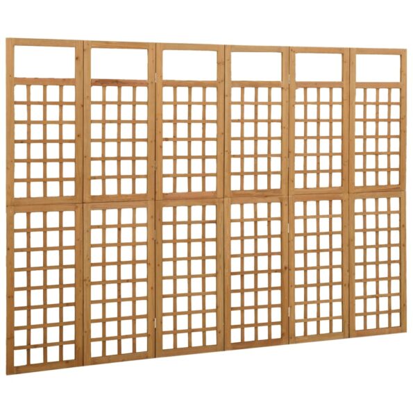 vidaXL 6-panelový paraván/mriežka masívne jedľové drevo 242,5x180 cm – Obrázok 2