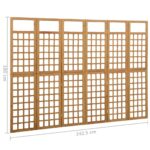 vidaXL 6-panelový paraván/mriežka masívne jedľové drevo 242,5x180 cm – Obrázok 6