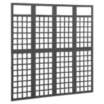 vidaXL 4-panelový paraván/mriežka masívna jedľa čierny 161x180 cm – Obrázok 2