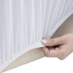 vidaXL Naťahovací prehoz na kreslo biely polyester Jersey – Obrázok 3