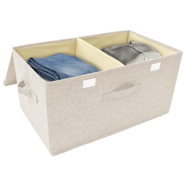 vidaXL Úložné boxy 2 ks látkové 50x30x25 cm krémové – Obrázok 3