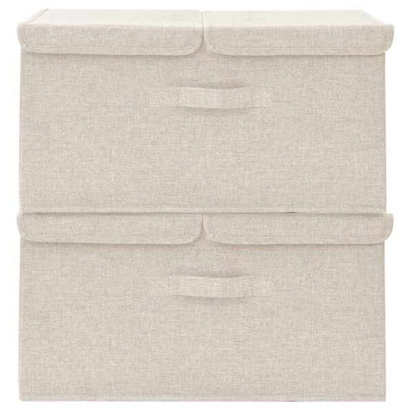 vidaXL Úložné boxy 2 ks látkové 50x30x25 cm krémové – Obrázok 4