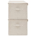 vidaXL Úložné boxy 2 ks látkové 50x30x25 cm krémové – Obrázok 6