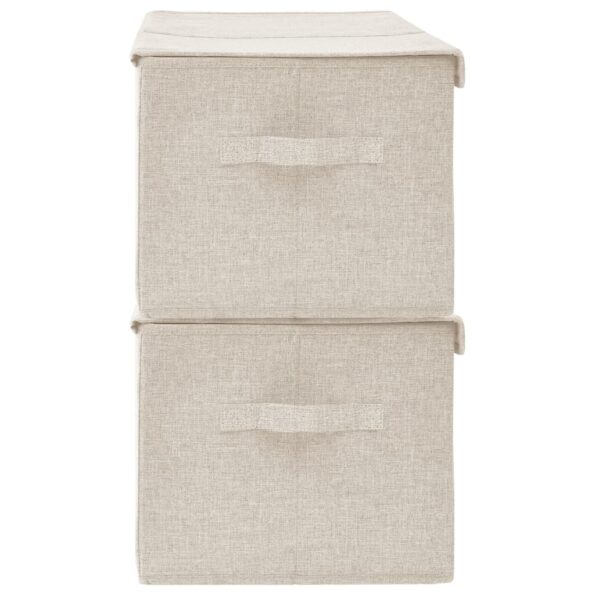 vidaXL Úložné boxy 2 ks látkové 50x30x25 cm krémové – Obrázok 6