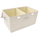 vidaXL Úložné boxy 2 ks látkové 50x30x25 cm krémové – Obrázok 8