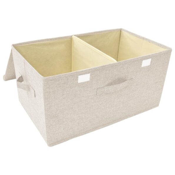 vidaXL Úložné boxy 2 ks látkové 50x30x25 cm krémové – Obrázok 8