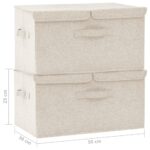 vidaXL Úložné boxy 2 ks látkové 50x30x25 cm krémové – Obrázok 11