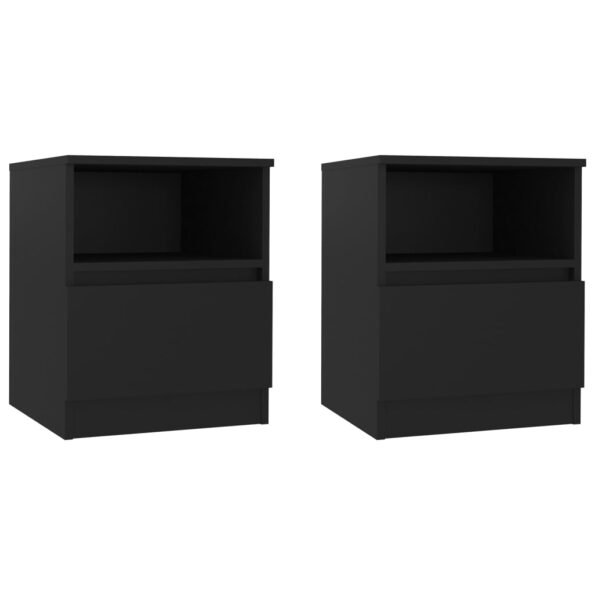 vidaXL Nočné stolíky 2 ks, čierne 40x40x50 cm, kompozitné drevo – Obrázok 2