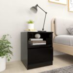 vidaXL Nočné stolíky 2 ks, čierne 40x40x50 cm, kompozitné drevo – Obrázok 3