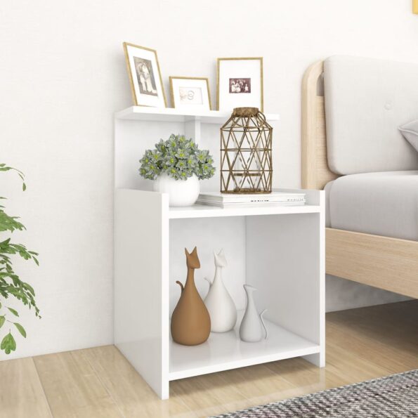 vidaXL Nočné stolíky 2 ks, biele 40x35x60 cm, kompozitné drevo – Obrázok 3