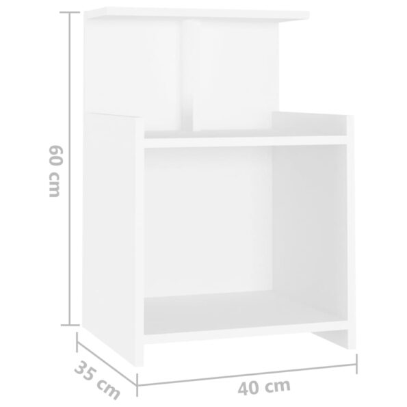 vidaXL Nočné stolíky 2 ks, biele 40x35x60 cm, kompozitné drevo – Obrázok 8