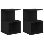 vidaXL Nočné stolíky 2 ks, čierne 35x35x55 cm, kompozitné drevo – Obrázok 2