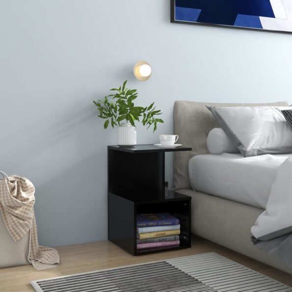 vidaXL Nočné stolíky 2 ks, čierne 35x35x55 cm, kompozitné drevo – Obrázok 3