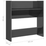 vidaXL Nástenné skrinky na topánky 4 ks, lesklé sivé 60x18x60 cm – Obrázok 8