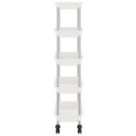 vidaXL 5-poschodový kuchynský vozík biely 42x29x128 cm železo a ABS – Obrázok 4
