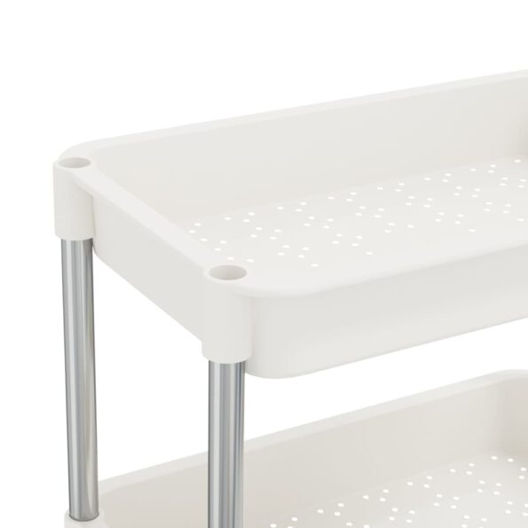 vidaXL 5-poschodový kuchynský vozík biely 42x29x128 cm železo a ABS – Obrázok 5