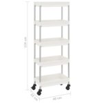 vidaXL 5-poschodový kuchynský vozík biely 42x29x128 cm železo a ABS – Obrázok 7