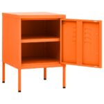 vidaXL Nočný stolík oranžový 35x35x51 cm oceľ – Obrázok 4