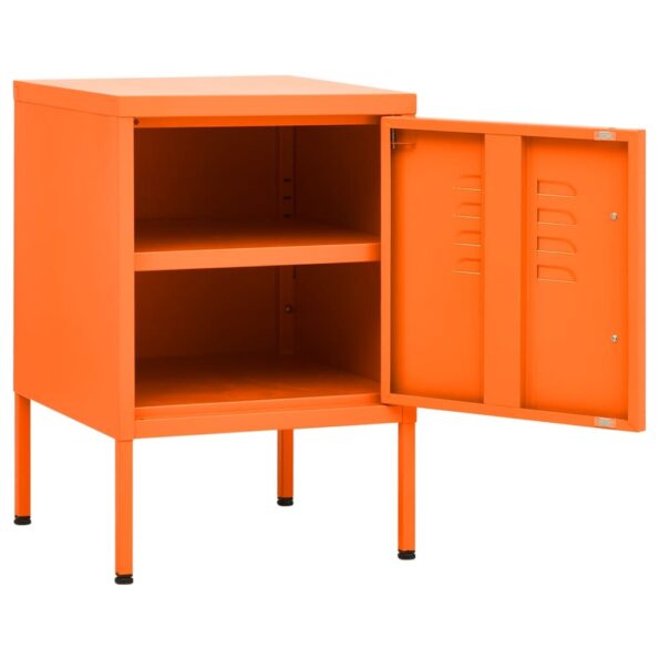 vidaXL Nočný stolík oranžový 35x35x51 cm oceľ – Obrázok 4