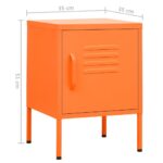 vidaXL Nočný stolík oranžový 35x35x51 cm oceľ – Obrázok 9