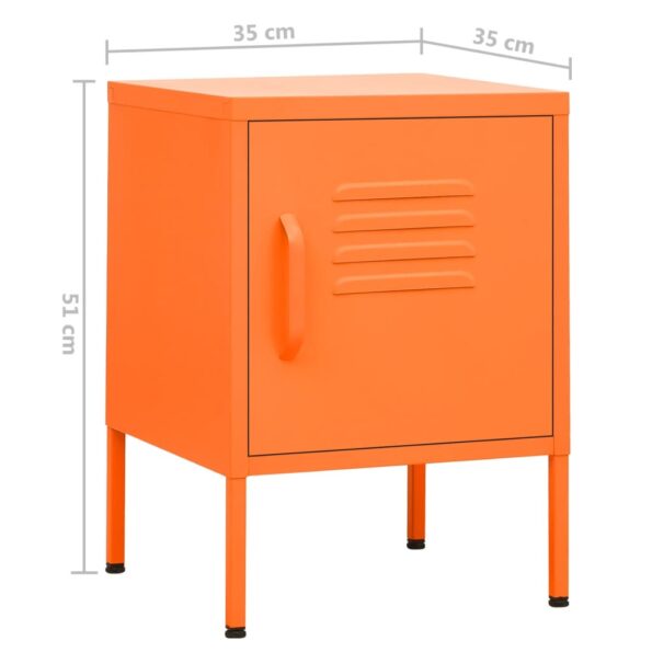 vidaXL Nočný stolík oranžový 35x35x51 cm oceľ – Obrázok 9