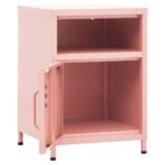 vidaXL Nočný stolík ružový 35x35x51 cm oceľ – Obrázok 6