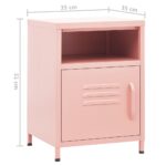 vidaXL Nočný stolík ružový 35x35x51 cm oceľ – Obrázok 9