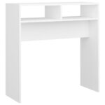 vidaXL Konzolový stolík, biely 78x30x80 cm, kompozitné drevo – Obrázok 2