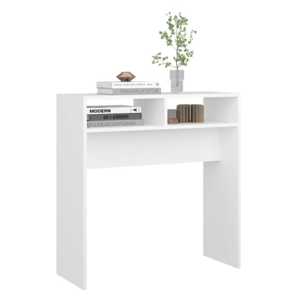 vidaXL Konzolový stolík, biely 78x30x80 cm, kompozitné drevo – Obrázok 4