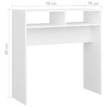 vidaXL Konzolový stolík, biely 78x30x80 cm, kompozitné drevo – Obrázok 7