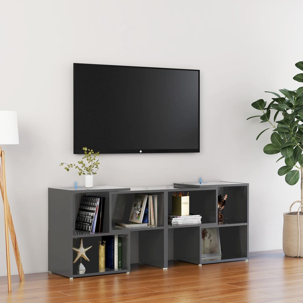 VXL8720286606988_m_en_hd_1.jpg vidaXL TV skrinka, lesklá sivá 104x30x52 cm, kompozitné drevo – Obrázok 1
