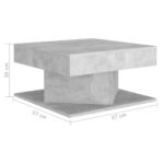 vidaXL Konferenčný stolík, betónovo sivý 57x57x30 cm, kompozitné drevo – Obrázok 5