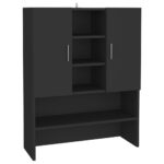 vidaXL Skrinka na práčku čierna 70,5x25,5x90 cm – Obrázok 2