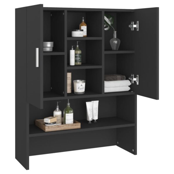 vidaXL Skrinka na práčku čierna 70,5x25,5x90 cm – Obrázok 3