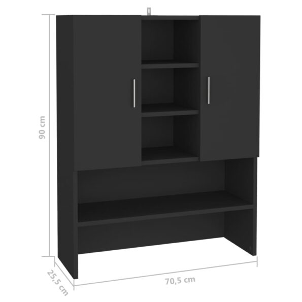 vidaXL Skrinka na práčku čierna 70,5x25,5x90 cm – Obrázok 8