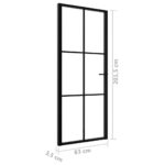 vidaXL Interiérové dvere, ESG sklo a hliník 83x201,5 cm, čierne – Obrázok 6