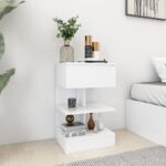 vidaXL Nočné stolíky 2 ks, biele 40x35x65 cm, kompozitné drevo – Obrázok 2