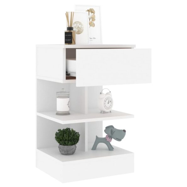 vidaXL Nočné stolíky 2 ks, biele 40x35x65 cm, kompozitné drevo – Obrázok 4