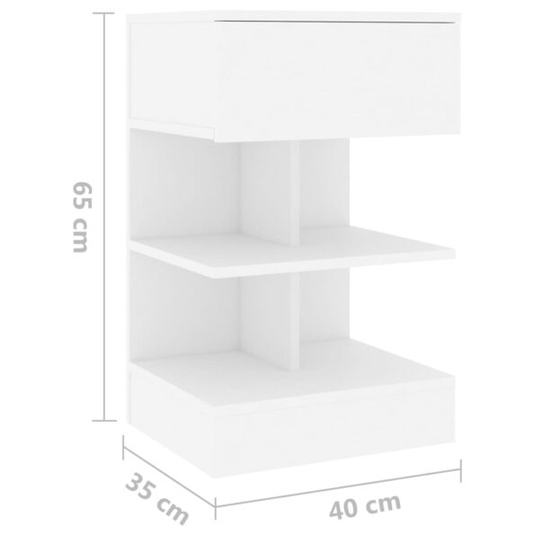 vidaXL Nočné stolíky 2 ks, biele 40x35x65 cm, kompozitné drevo – Obrázok 7