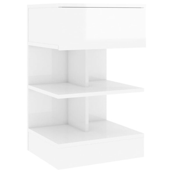 vidaXL Nočné stolíky 2 ks lesklé biele 40x35x65 cm – Obrázok 5