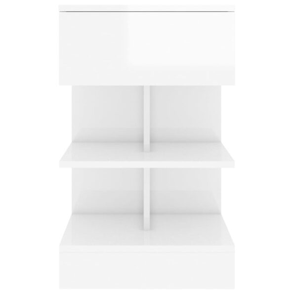vidaXL Nočné stolíky 2 ks lesklé biele 40x35x65 cm – Obrázok 6