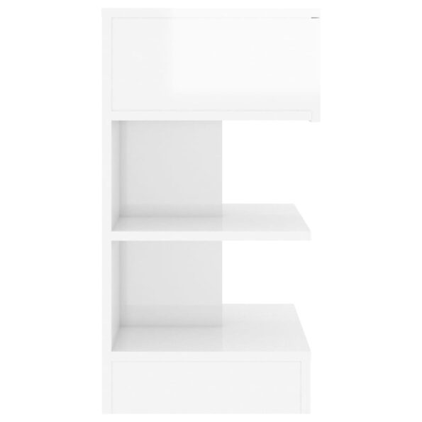 vidaXL Nočné stolíky 2 ks lesklé biele 40x35x65 cm – Obrázok 7