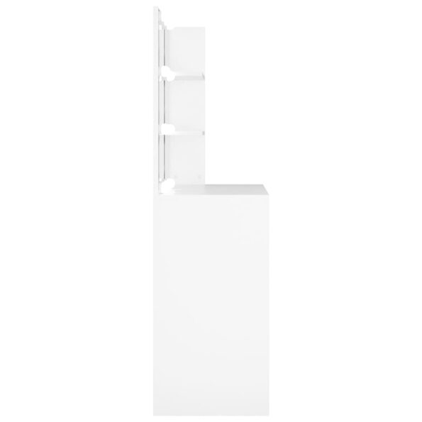 vidaXL Toaletný stolík s LED biely 74,5x40x141 cm – Obrázok 6