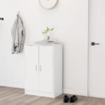 vidaXL Skrinka na topánky, biela 60x35x92 cm, kompozitné drevo – Obrázok 3