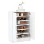 vidaXL Skrinka na topánky, biela 60x35x92 cm, kompozitné drevo – Obrázok 4