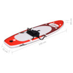 vidaXL Nafukovací Stand up paddleboard červený 330x76x10 cm – Obrázok 12