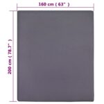 vidaXL Plachty Jersey antracitové 2 ks 160x200 cm bavlna – Obrázok 5
