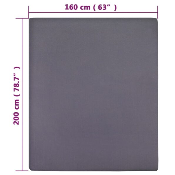 vidaXL Plachty Jersey antracitové 2 ks 160x200 cm bavlna – Obrázok 5