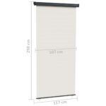 vidaXL Bočná markíza na balkón 117x250 cm krémová – Obrázok 12