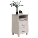 vidaXL Nočné stolíky HAMAR 2 ks, biele 40x35x62 cm, masív – Obrázok 3